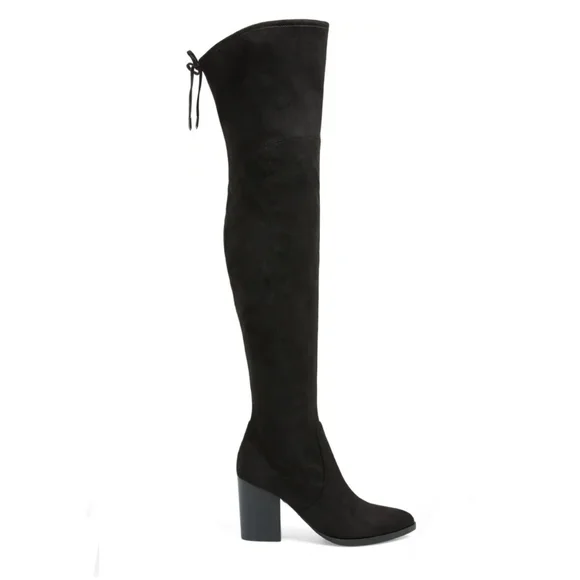 Ultra Sexy Marc Fisher LTD Black Microsuede OTK Boots - Picture 4 of 7